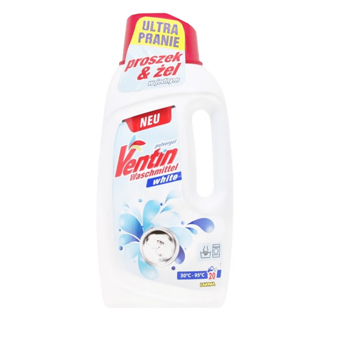 Ventin White – препарат за пране 2в1 (прах + гел) за бели дрехи, 20 пранета